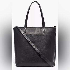 Madewell zip-top medium transport tote in black
